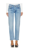 Mother Hiker Hover Straight-leg High-rise Stretch-denim Jeans In Full Moon