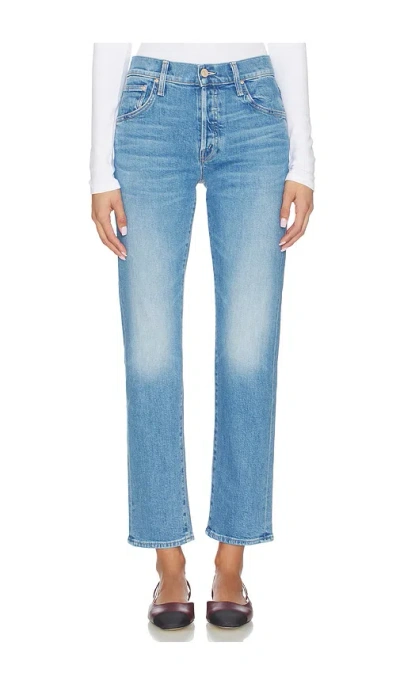Mother Petites The Lil Mid Rise Hiker Hover Fight For Your Right Jeans In Blue - Size 23