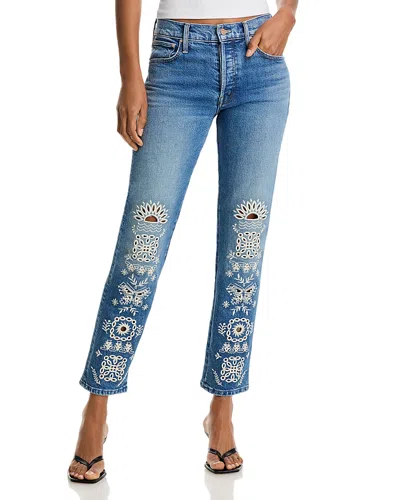 Mother The Mid Rise Hiker Hover Jeans In Tequila Sunrise In Blue