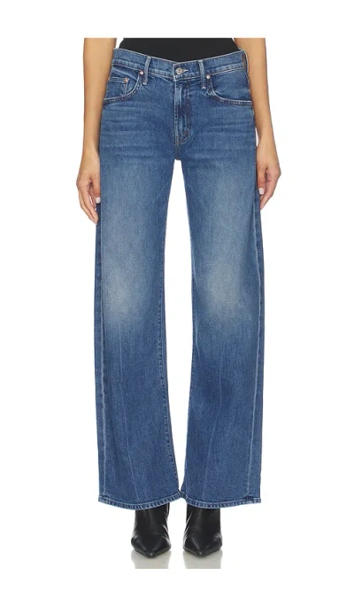 Mother Jeans The Rerun Zip Sneak With Belt Loops And Logo Embroidery On The Back In Blue Denim For Women
