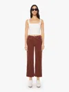 Mother The Maven Mid Rise Ankle Wide Leg Corduroy Pants In Brown