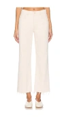 Mother Mid-rise-jeans Mit Geradem Bein Maven Ankle Fray In Cream