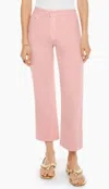 Mother The Mid Rise Maven Ankle In Long Time No Candlelight Peach In Pink