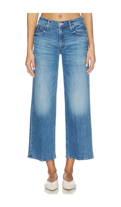 Mother Womens Kissing The Caddy The Rerun Sneak Cotton Denim Jeans In Blue