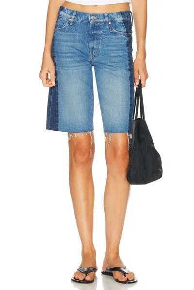 Mother The Mid Rise Maven Bermuda Fray Shorts In Multi