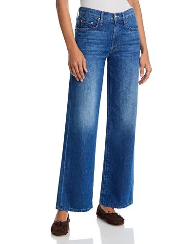 Mother The Mid Rise Maven Skimp Wide Jeans In Big Tipper In Blue