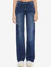 Mother The Mid Rise Maven Sneak Denim Pants In Blue