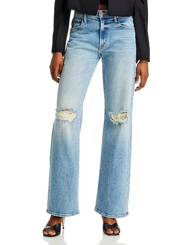 Mother The Mid Rise Maven Sneak Jeans In Peak A Boo