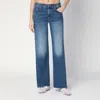Mother The Mid Rise Maven Sneak Jeans In Washed Blue In Blue