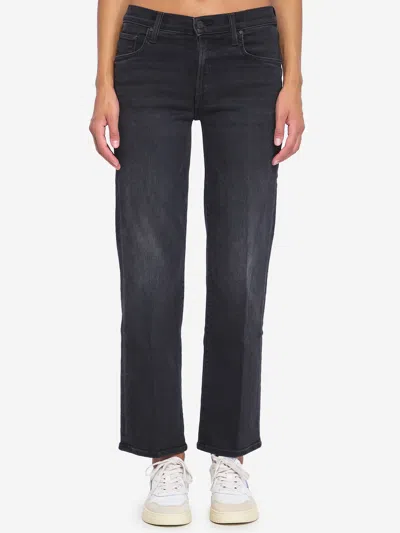 Mother The Mid Rise Rambler Denim Pants In Black