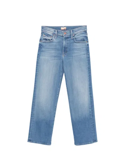 Mother The Mid Rise Rambler Straight Denim Jeans In Blue