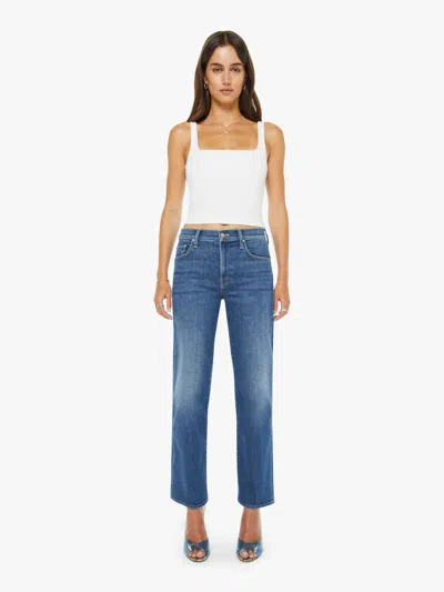 Mother The Mid Rise Rambler Zip Ankle Catch My Drift Jeans In Blue