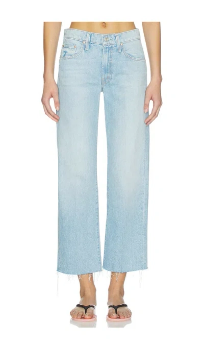 Mother The Mid Rise Rambler Zip Ankle Fray Jeans In Blue