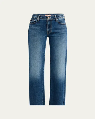 Mother The Mid-rise Rambler Zip Ankle Fray Jeans In Whats Your Sign