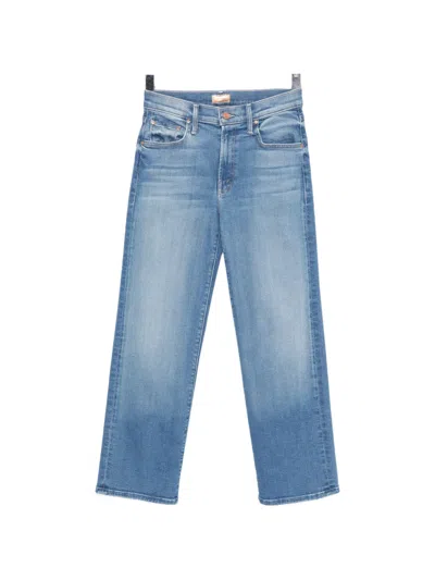 Mother The Mid Rise Rambler Zip Ankle Jeans In Blue