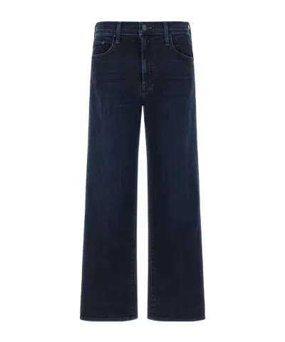 Mother Mid Rise Ankle Zip Wide Leg Jeans In Blue