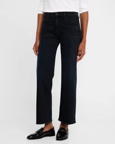 Mother The Mid-rise Rambler Zip Ankle Jeans In Black