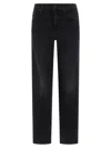 Mother The Mid Rise Rambler Zip Flood Jeans In Black