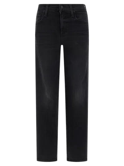 Mother The Mid Rise Rambler Zip Flood Jeans In Black