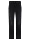 Mother The Mid Rise Rambler Zip Flood Jeans In Black