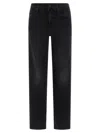 Mother The Mid Rise Rambler Zip Flood Jeans In Black