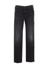 Mother The Mid Rise Rambler Zip Flood Jeans In Black