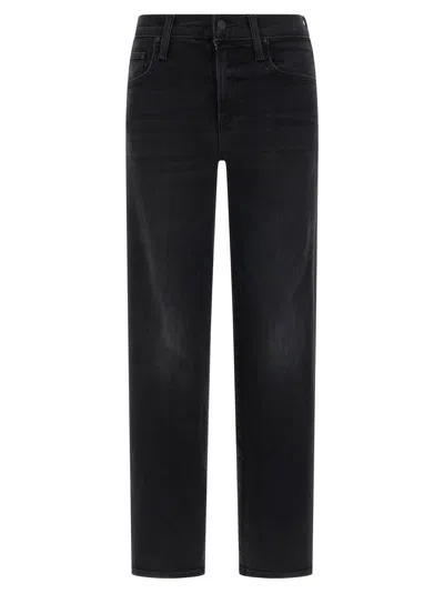 Mother 'the Mid Rise Rambler Zip Flood' Jeans In Black