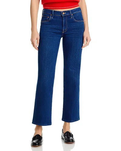 Mother The Mid Rise Rambler Zip Flood Jeans In Pinkies Up In Blue