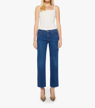 Mother The Mid Rise Rambler Zip Flood Jeans In Pinkies Up In Blue