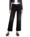 Mother The Mid Rise Rambler Zip Flood Jeans In Spiked Hair Art Flair In Black