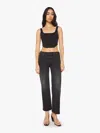 Mother The Mid Rise Rambler Zip Flood Jeans In Spiked Hair Art Flair In Black