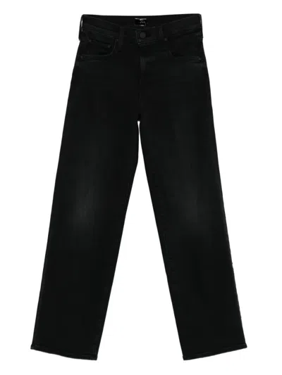 Mother The Mid Rise Rampler Zip Flood In Black