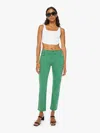 MOTHER THE MID RISE RIDER ANKLE LEPRECHAUN PANTS IN GREEN - SIZE 33
