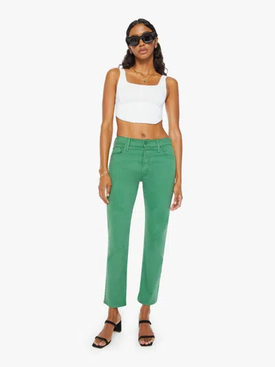 Mother The Mid Rise Rider Ankle Leprechaun Pants In Green - Size 34