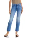Mother The Mid Rise Rider Hover Jeans In Swing And A Miss In Blue