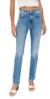 Mother The Mid Rise Rider Hover Jeans In Swing And A Miss In Multi