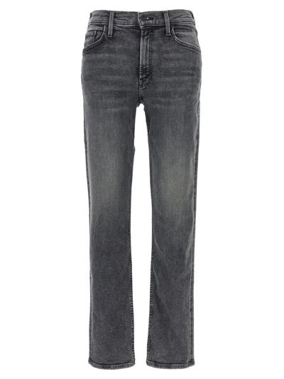 Mother The High Waisted Rascal Slice Undone Hem Friday The 13th Jeans In Black