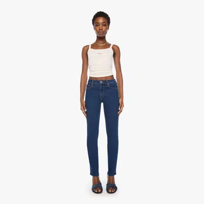 Mother The Mid Rise Rider Skimp Retrograde Rodeo Jeans In Blue