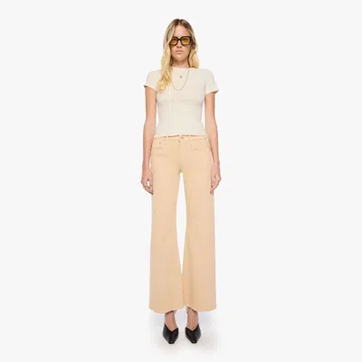 Mother The Mid Rise Sidestepper Twist Sneak Winter Wheat Jeans In Pink