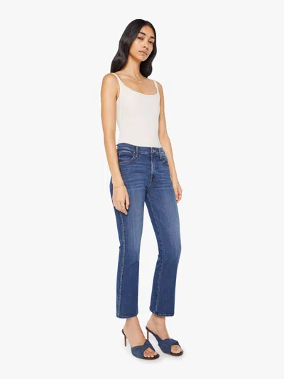 Mother The Mid Rise Smokin Double Flood Start Your Engines! Jeans In Blue