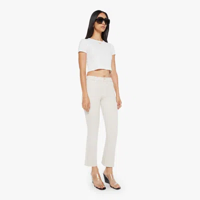 Mother Womens The Full-pipe Ankle High-rise Denim Jeans Picket Fence In White