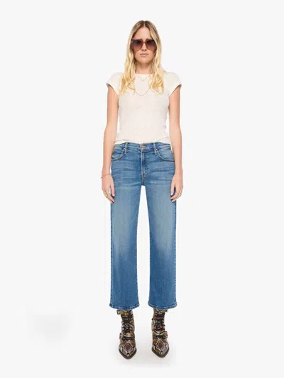 Mother The Mid Rise Tunnel Vision Flood Strike It Rich Jeans In Blue - Size 23