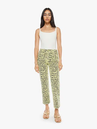 Mother The Mid Rise Zip Rambler Ankle Catcall! Pants In Yellow