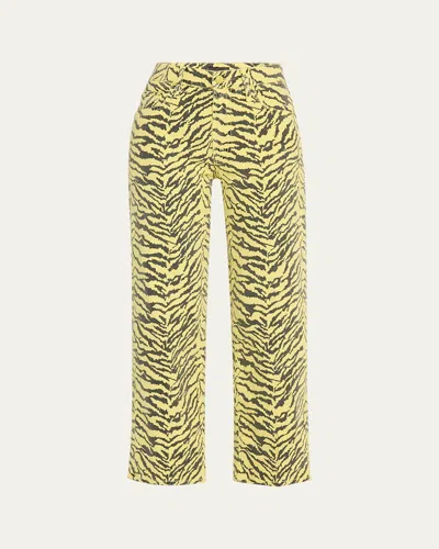MOTHER THE MID-RISE ZIP RAMBLER ANKLE JEANS