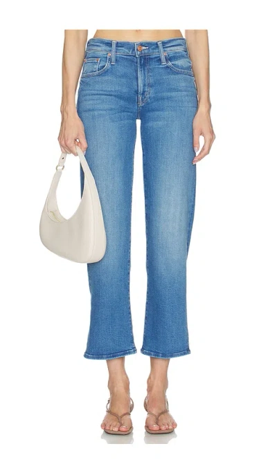 Mother The Mid Rise Zip Rambler Ankle Jeans In Blue