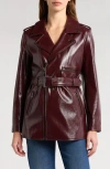MOTHER MOTHER THE MIDI CHOPPER FAUX LEATHER COAT