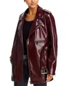 Mother The Midi Chopper Faux Leather Jacket In Can't Catch Me