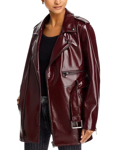 Mother The Midi Chopper Faux Leather Jacket In Cant Catch Me