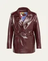 Mother The Midi Chopper Faux Leather Jacket In Cant Catch