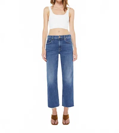 Mother Newbie Ankle Fray Straight Leg Jeans In Prized Possession In Blue